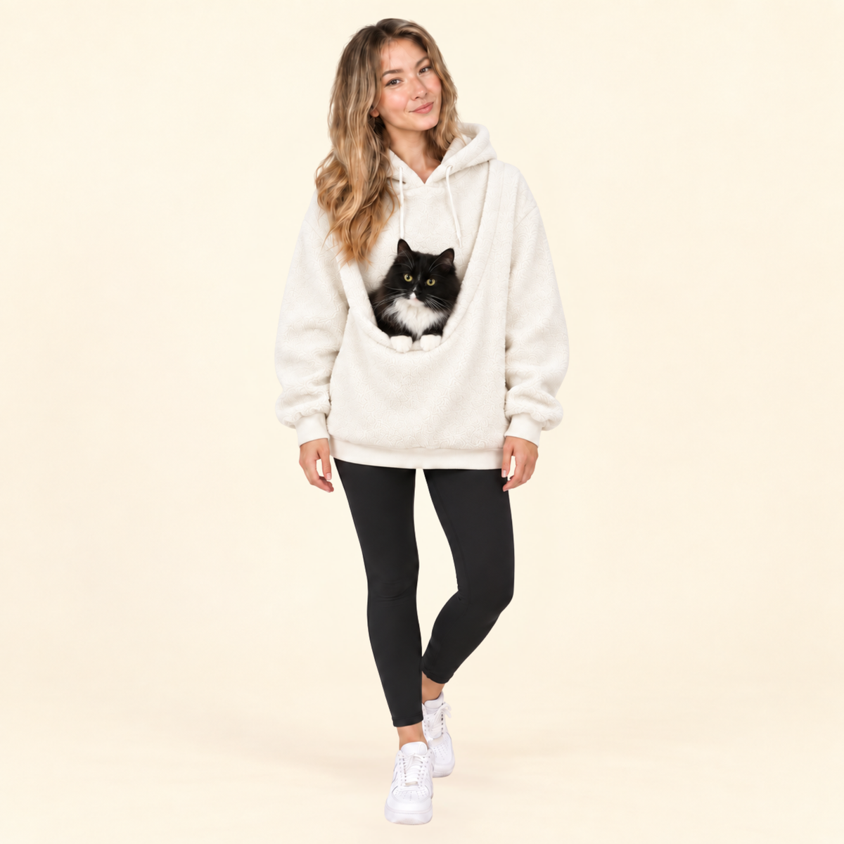 Women's Loose Plaid Pullover Fleece Sweatshirt