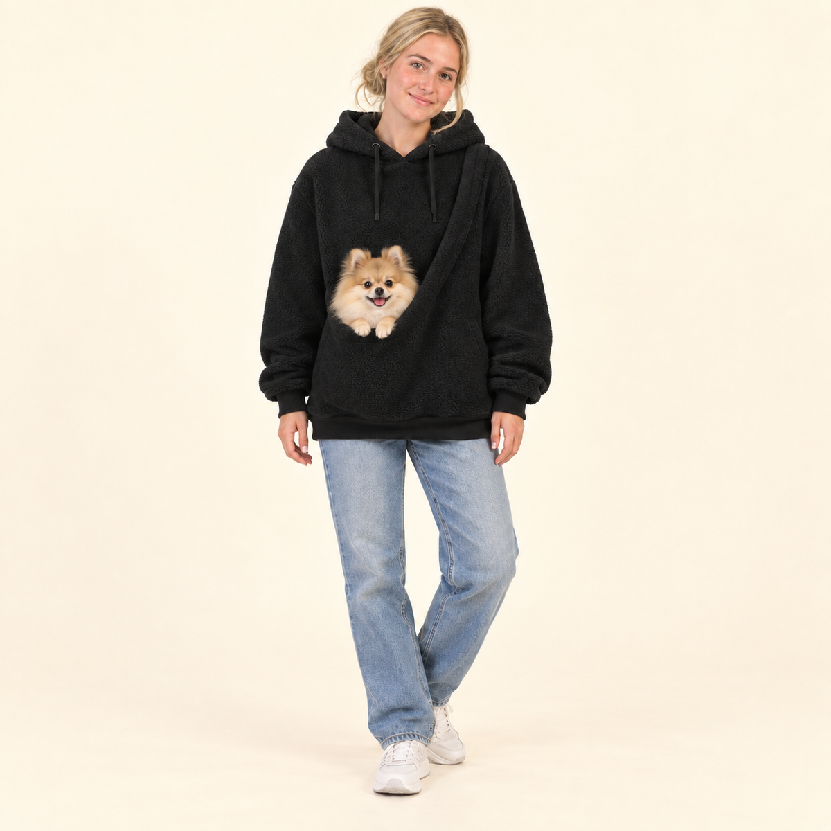 Women's Loose Plaid Pullover Fleece Sweatshirt
