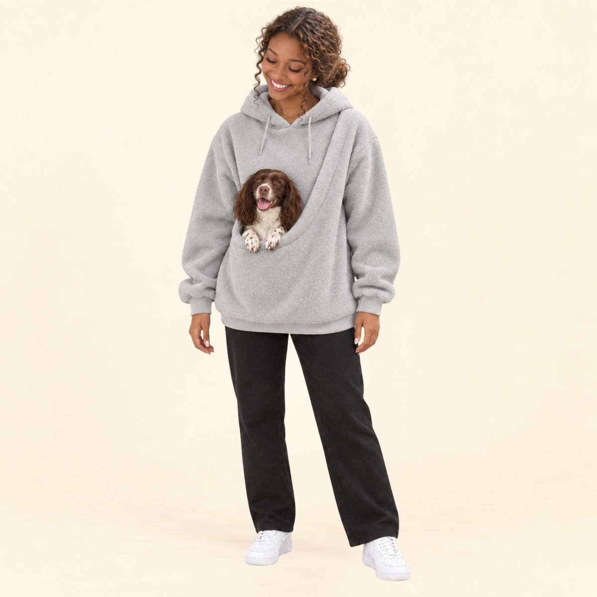 Women's Loose Plaid Pullover Fleece Sweatshirt